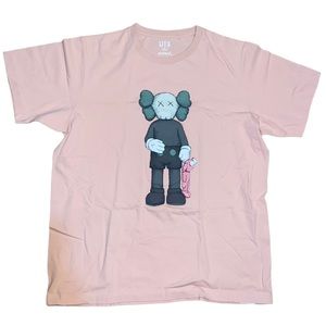 KAWS x Uniqlo Pink Companion Short Sleeve Tee Shirt Size XL